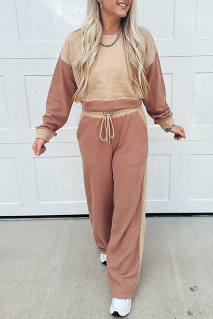 color block pant set