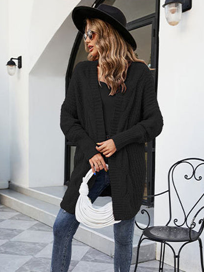 Sweaters - Loose And Cozy V Neck Cable Knit Sweater - MsDressly