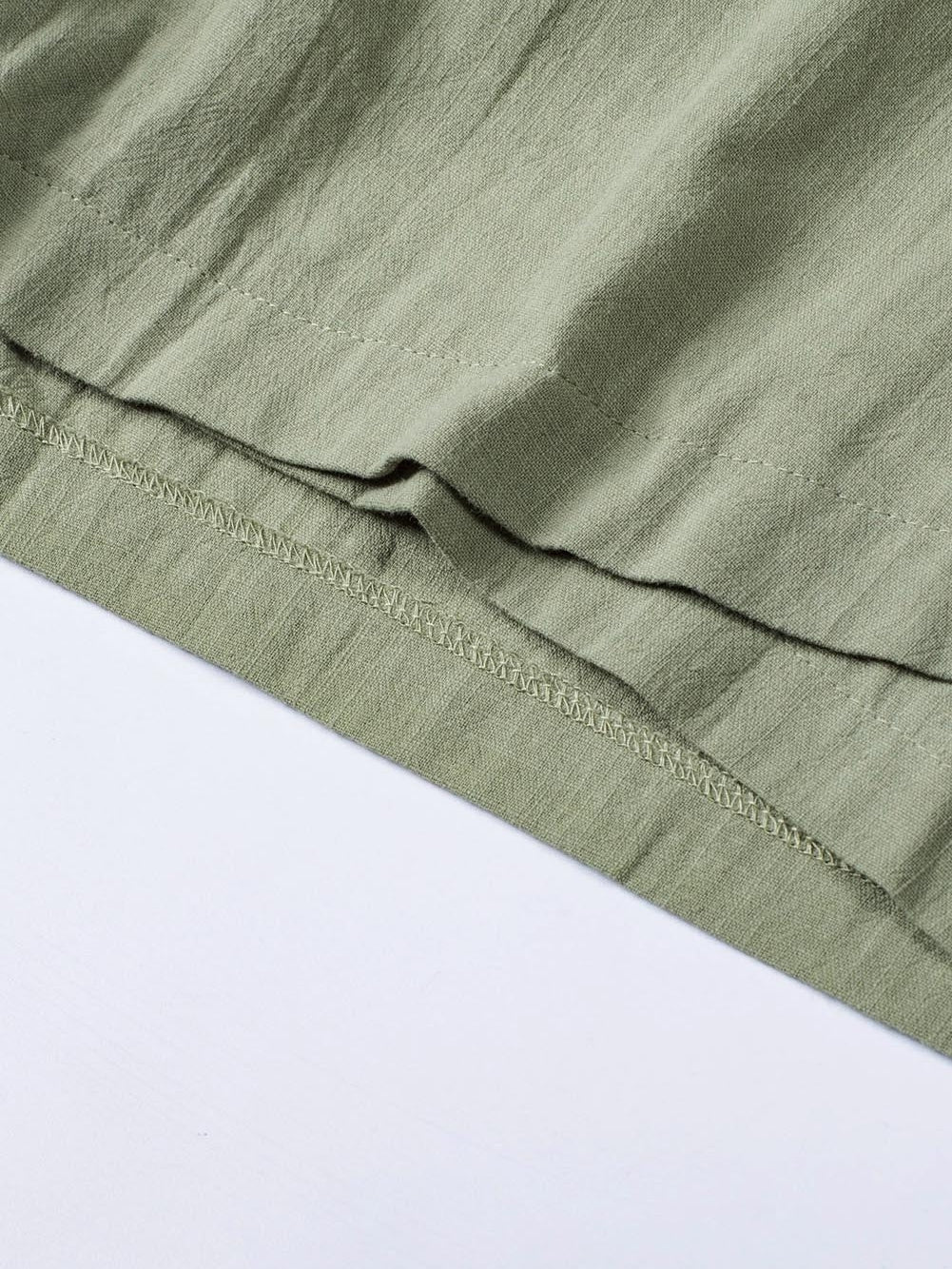 Green Linen Drawstring Shorts