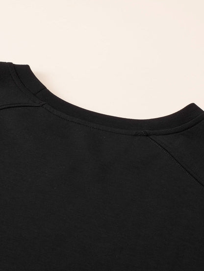 Black Studded Cap Sleeve Plus Size T-shirt Dress