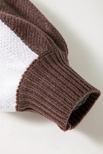 brown checkered sweater