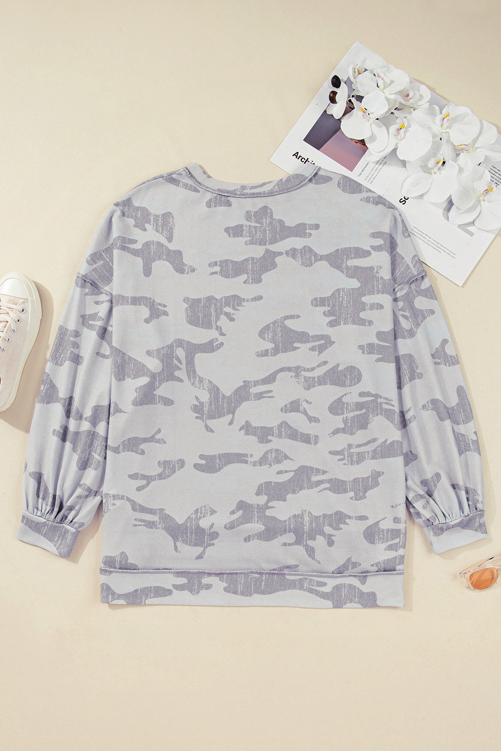 camouflage print sweatshirt