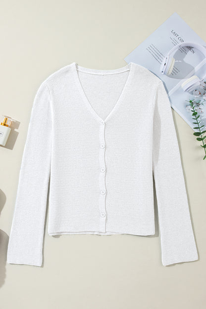 white v neck cardigan