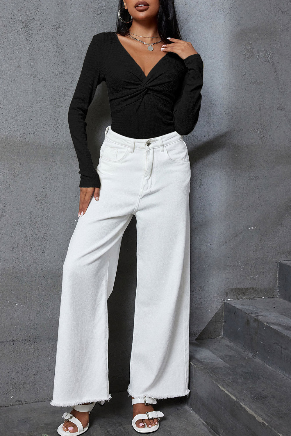 long sleeve twist top