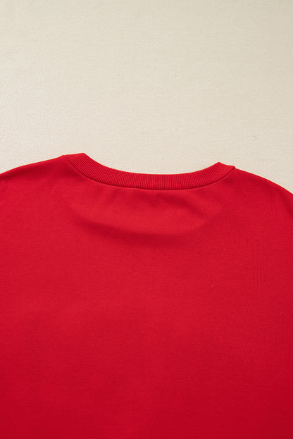 Fiery Red Merry Script Holiday Christmas Graphic Sweatshirt