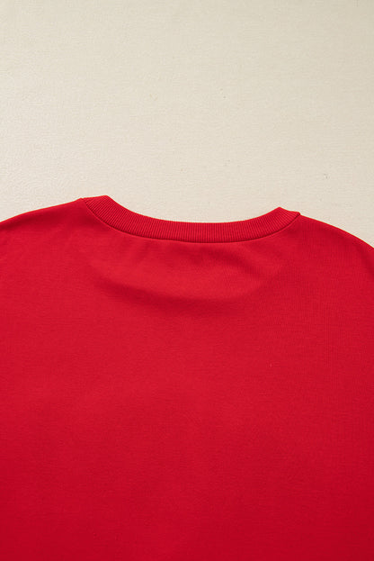 Fiery Red Merry Script Holiday Christmas Graphic Sweatshirt