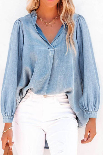 Stylish Single-Breasted Blouses with Ruffled Lapel