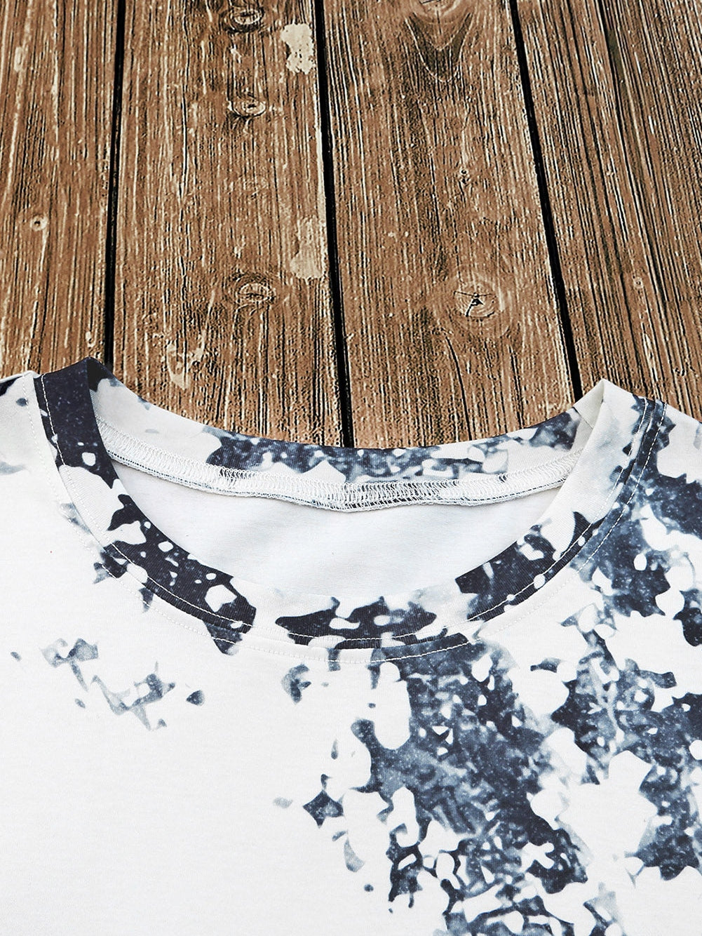 Gray Tie-Dye Bleached Western Shift Tee