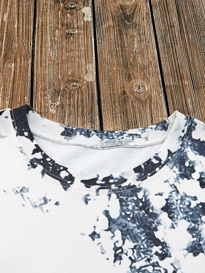 Gray Tie-Dye Bleached Western Shift Tee