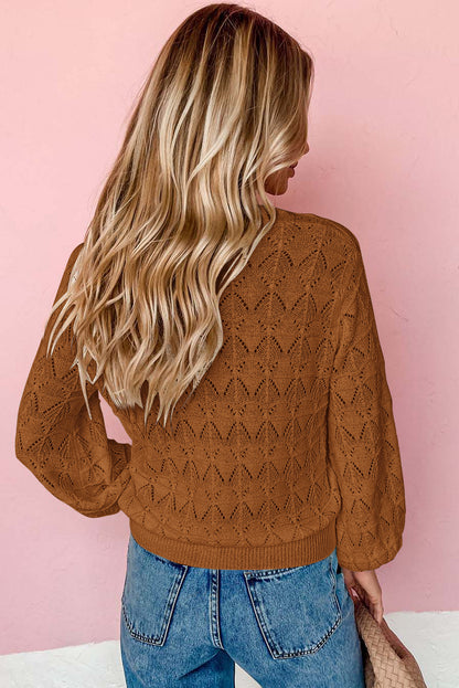 brown crochet cardigan