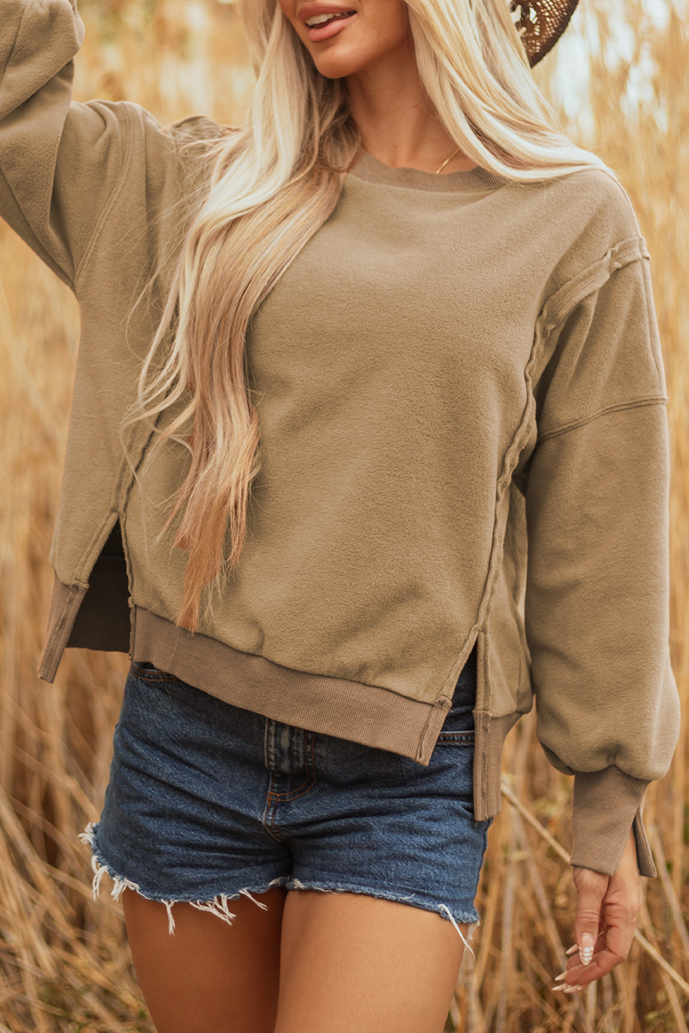 khaki sweatshirt