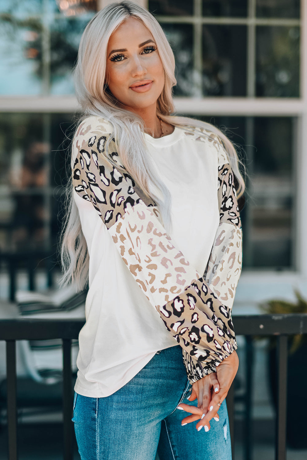 Beige Southern Belle Leopard Bubble Top