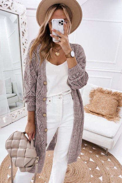 openwork knit cardigan