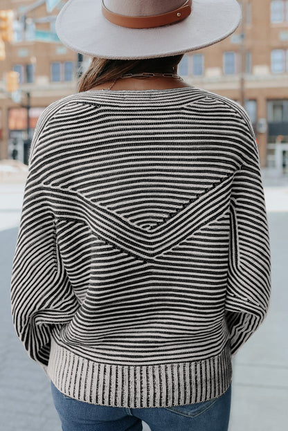 striped knit sweater