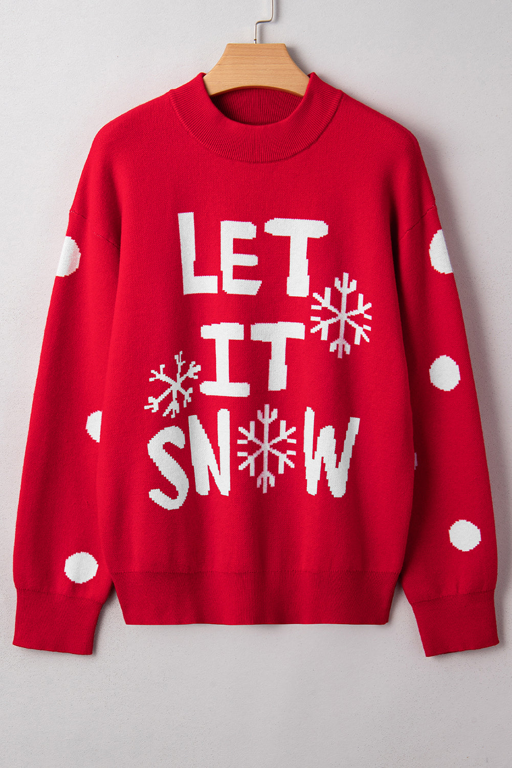 Red Dahlia LET IT SNOW Graphic Christmas Holiday Loose Sweater