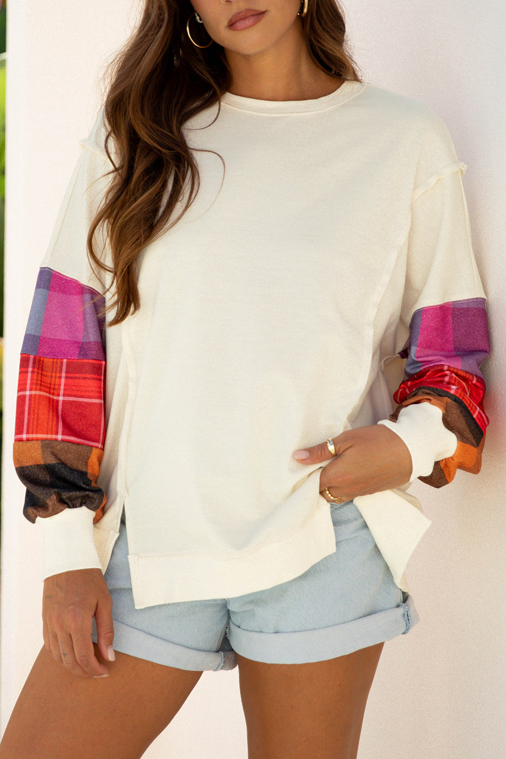 exposed seam patchwork top