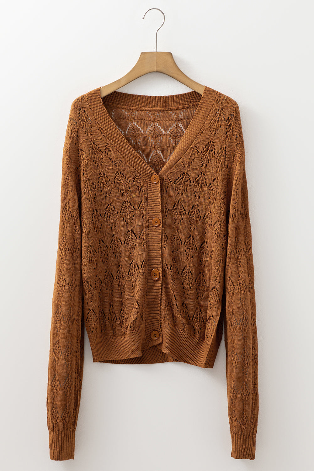 brown crochet cardigan