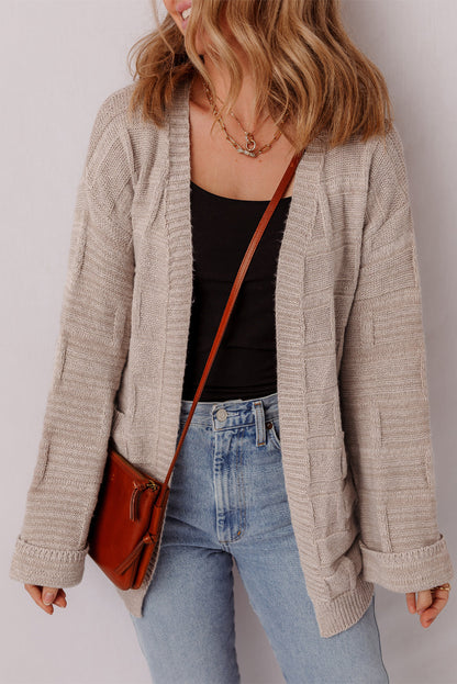 textured knit cardigan