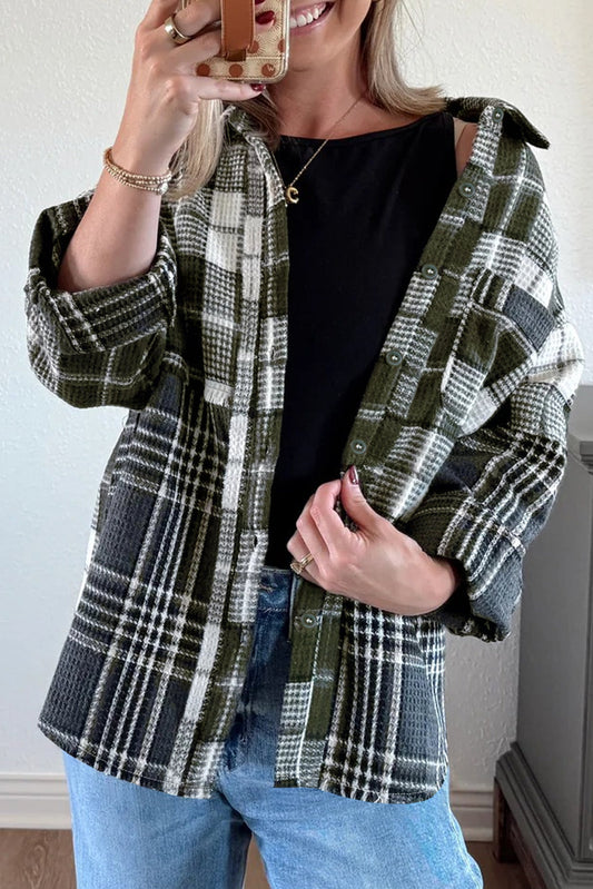 plaid print shacket