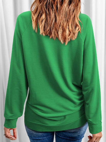 Festive Green Sequin Merry & Bright Crewneck Sweatshirt