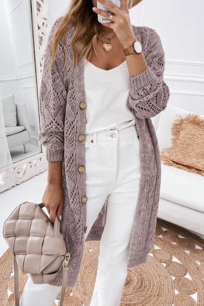 openwork knit cardigan