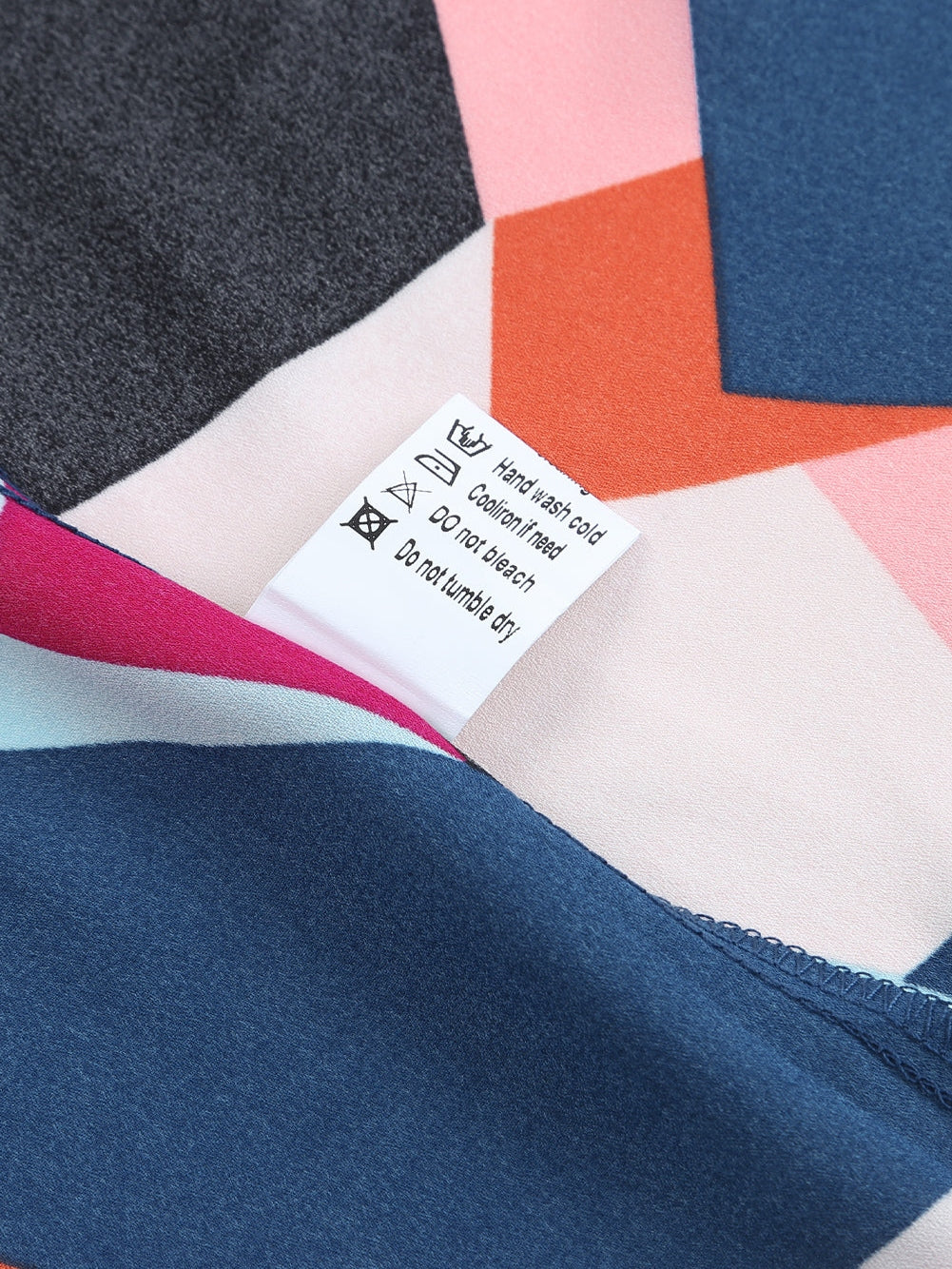 Glowing Abstract Pattern Ruffled Sleeve Crewneck Blouse