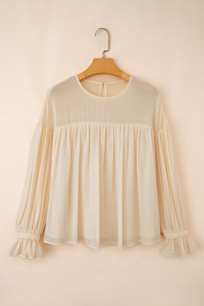 pleated chiffon blouse