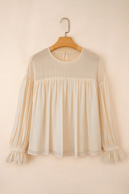 pleated chiffon blouse