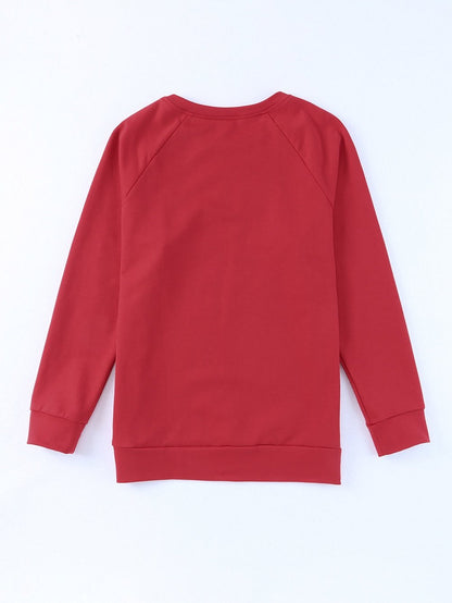 Fiery Red Classic Raglan Sleeve Sweatshirt