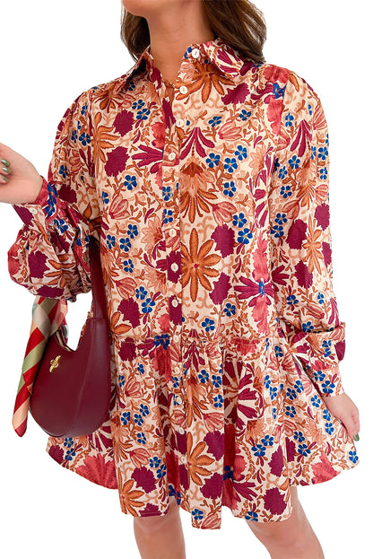 Red Rein Long Sleeve Mini Dress