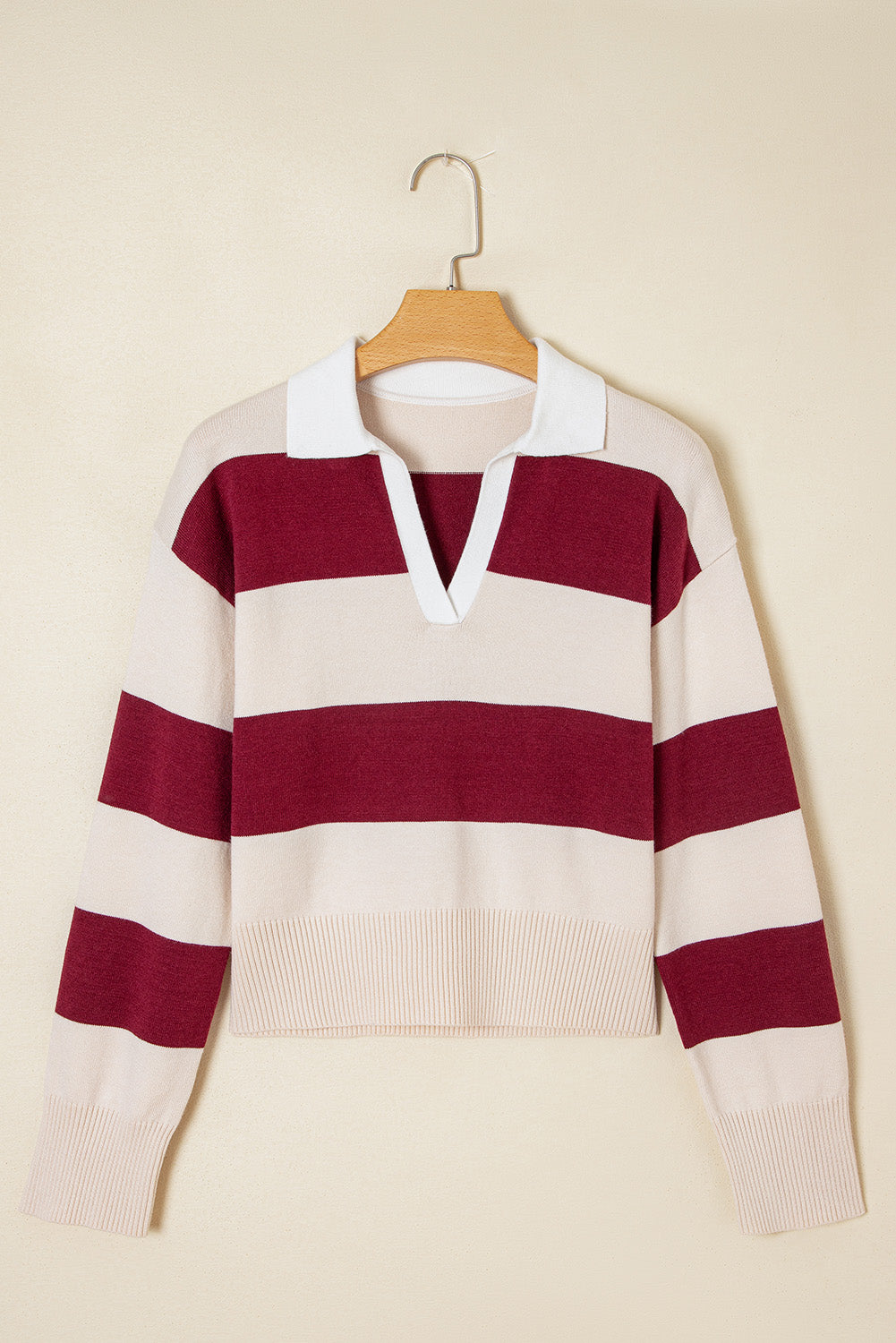 brown color block sweater