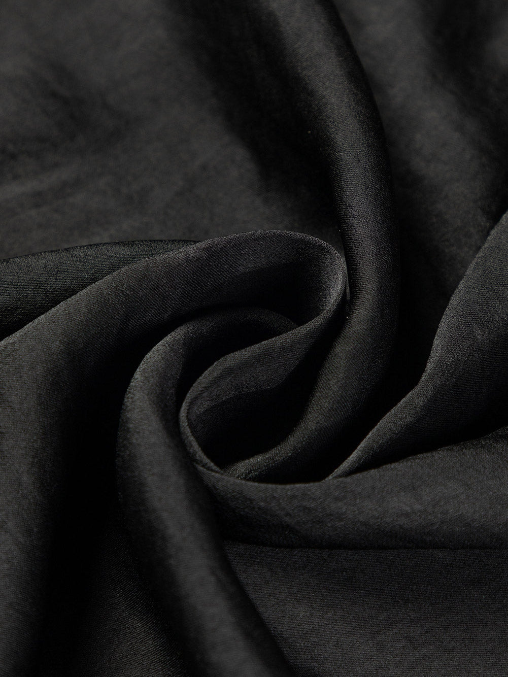 Elegant Black Satin V Neck Pleated Puff Sleeve Blouse