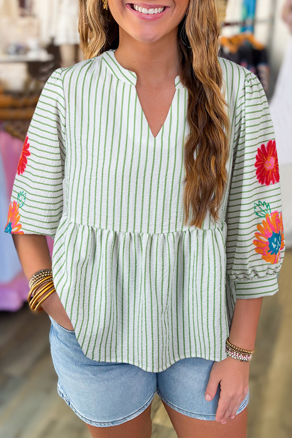 striped blouse