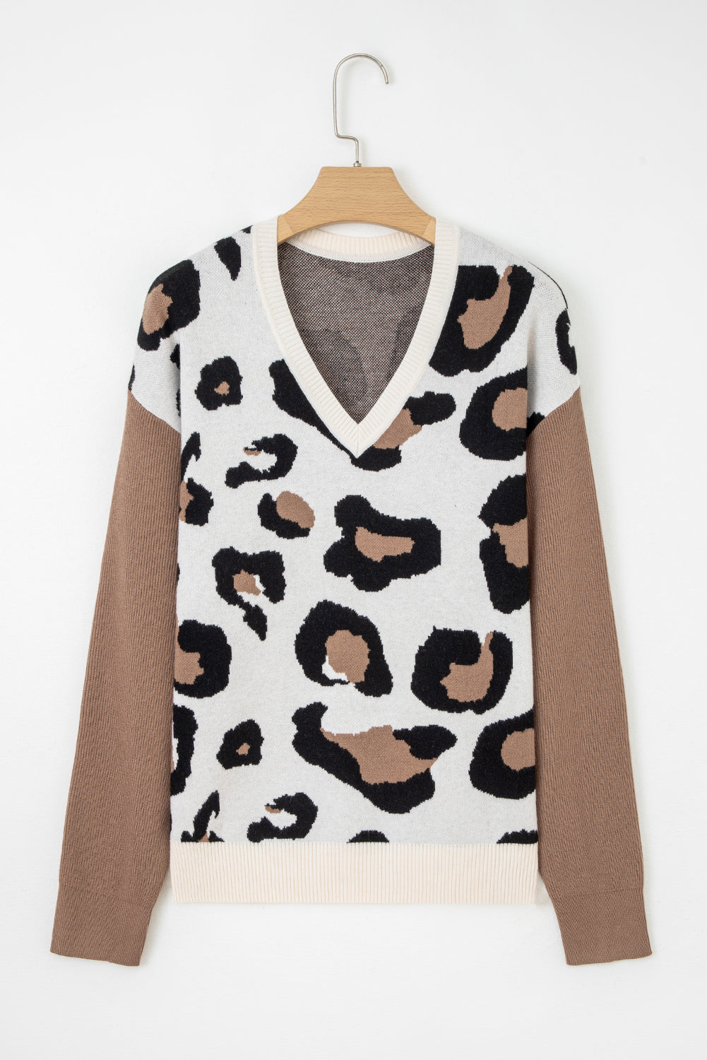 leopard patchwork sweater