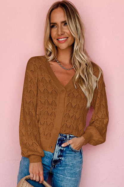 brown crochet cardigan