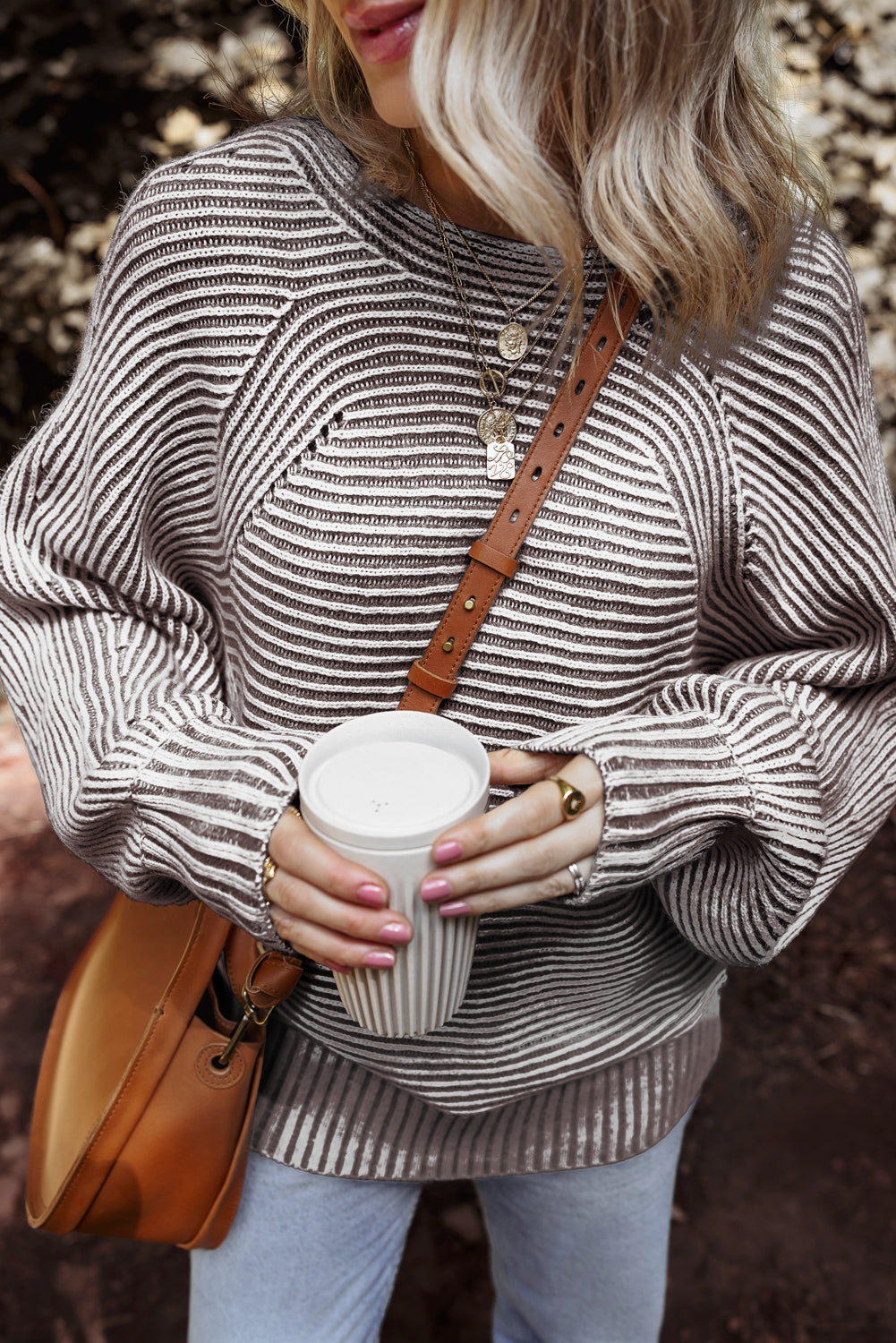 striped knit sweater