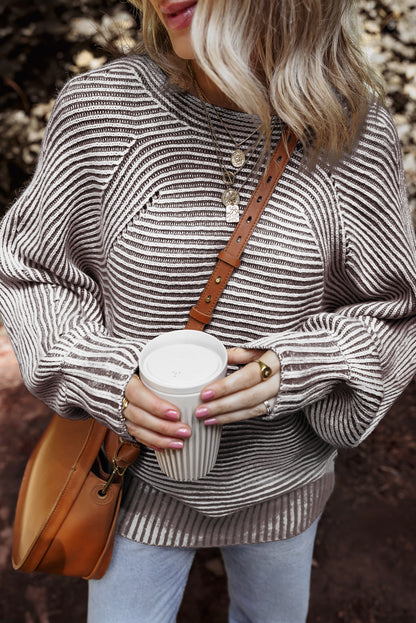 striped knit sweater