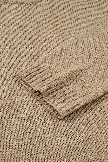 Pale Khaki Oversize Drop Shoulder Slouchy Sweater Dress