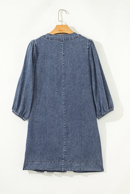 3/4 sleeve denim dress