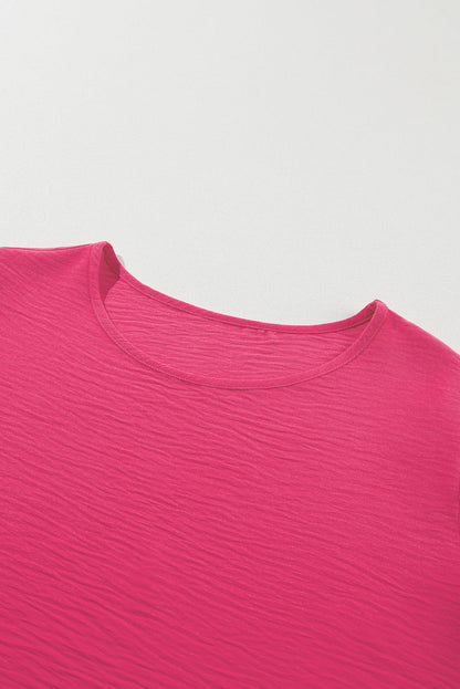 Vibrant Pink Ruffle Sleeve Plus Size Blouse