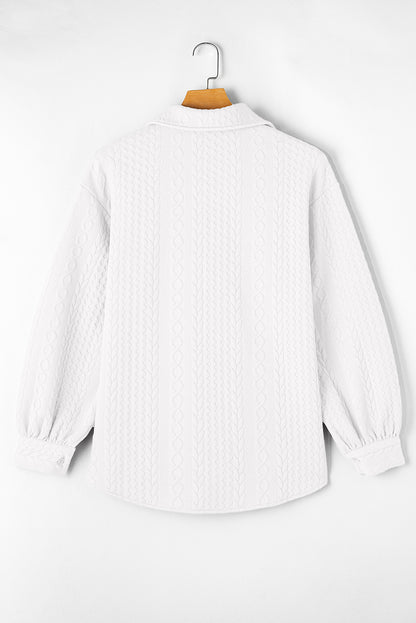 cable texture shacket