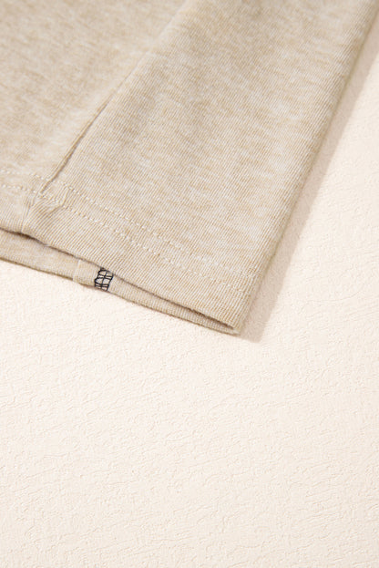 Khaki Leopard Serape Patchwork Stitched Pullover Blouse