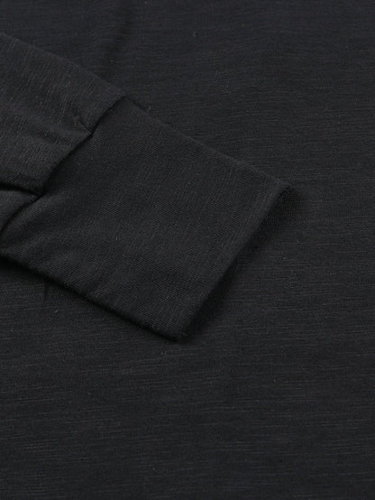 Essential Black Long Sleeve Crew Neck Top