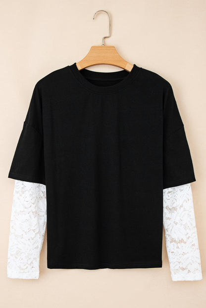 lace long sleeve tee