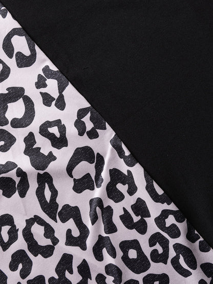 Leopard Print Black Plus Size Tee