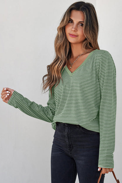 striped long sleeve top