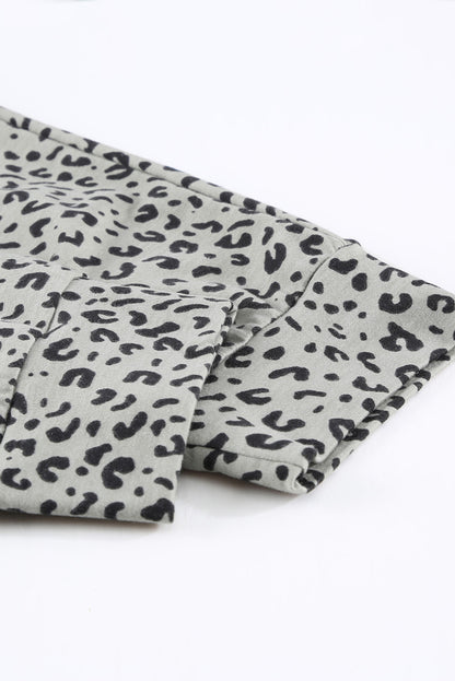 Khaki Leopard Elastic Waist Casual Joggers