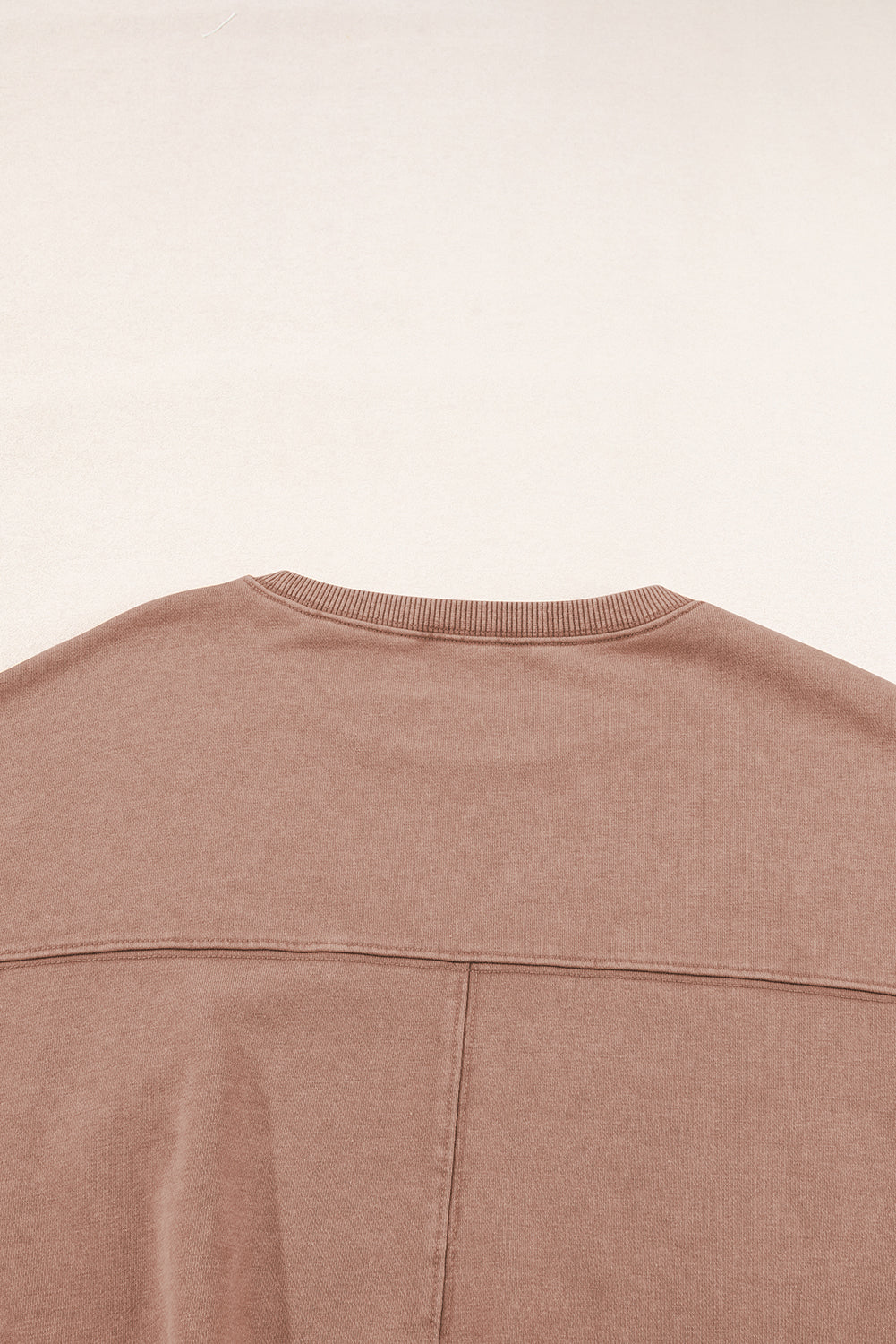 Chestnut Exposed Seam Batwing Sleeve Drop Shoulder Sweatshirt