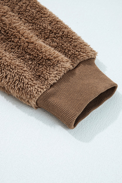 sherpa hoodie short set