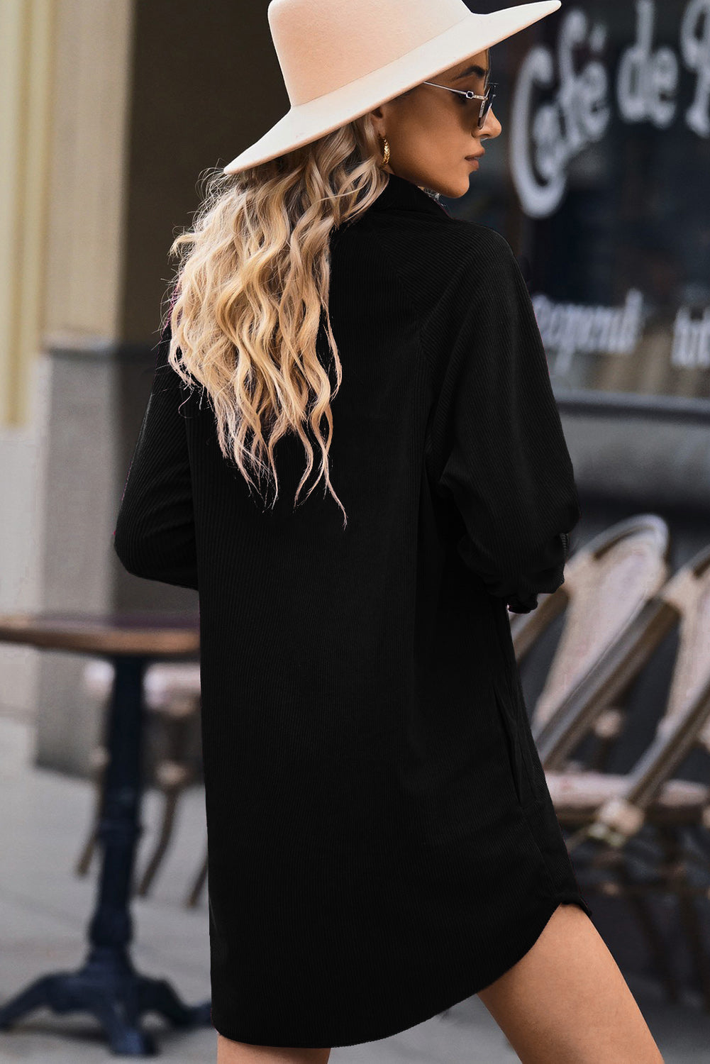 black corduroy dress